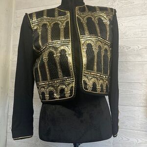 St. John Evening‎ Marie Gray Pailettes Sequin Beaded Jacket 2 USA